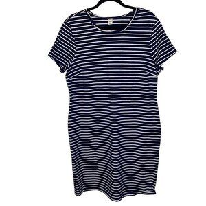 Old Navy WOMENS BLACK/WHITE STRIPED Casual Dress‎ Size XL Knit Bodycon Casual